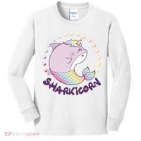 Funny Cute Sharkicorn Shark Unicorn Kids Long Sleeve Shirt thumb 0