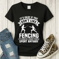 Fencing Combat Sport Fence Foil Epee Sabre Sword Fencer Women's T-Shirt thumb 3