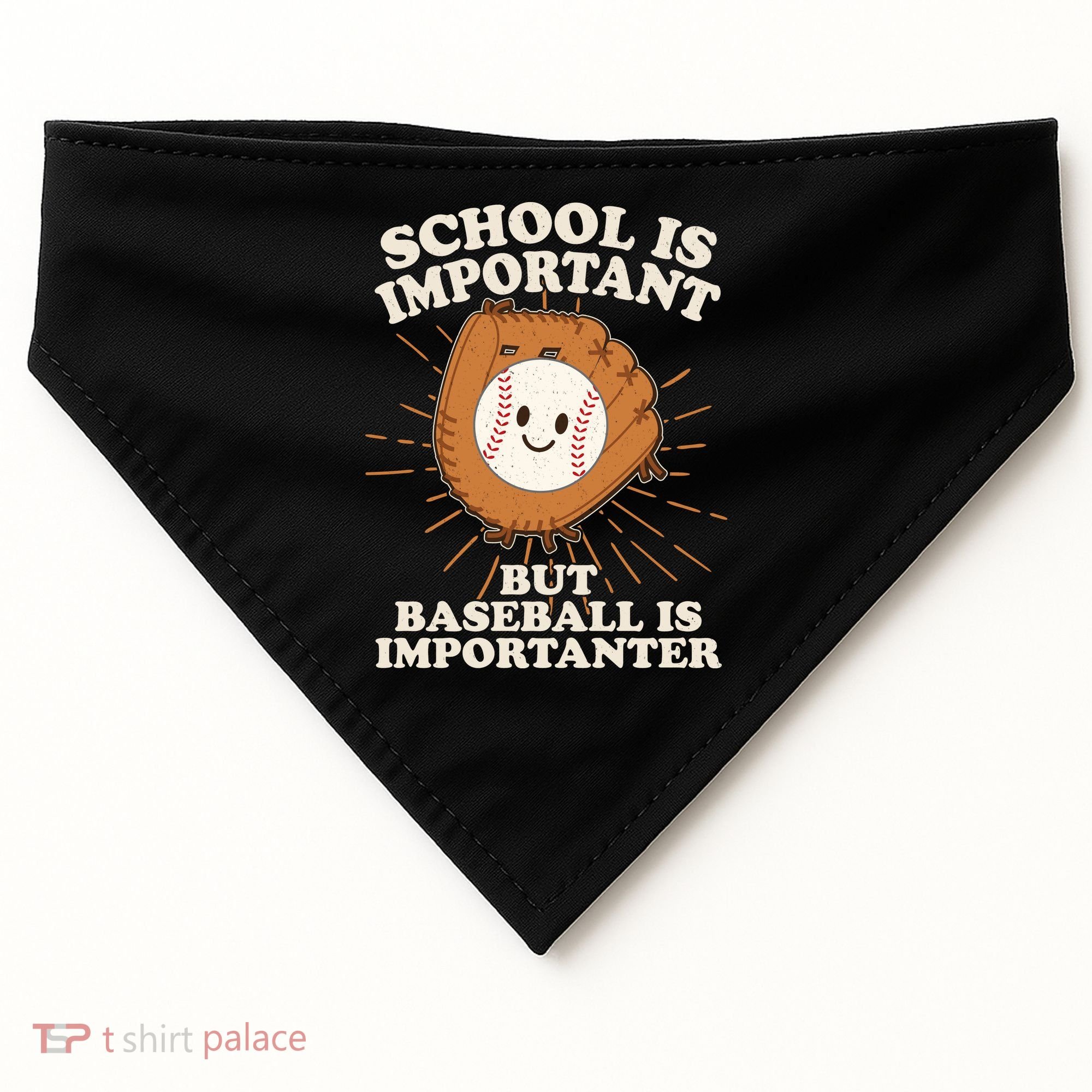 Funny Cute School Is Important But Baseball Is Importanter USA-Made Doggie Bandana