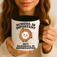 Funny Cute School Is Important But Baseball Is Importanter Coffee Mug thumb 3
