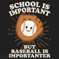 Funny Cute School Is Important But Baseball Is Importanter Hat thumb 2