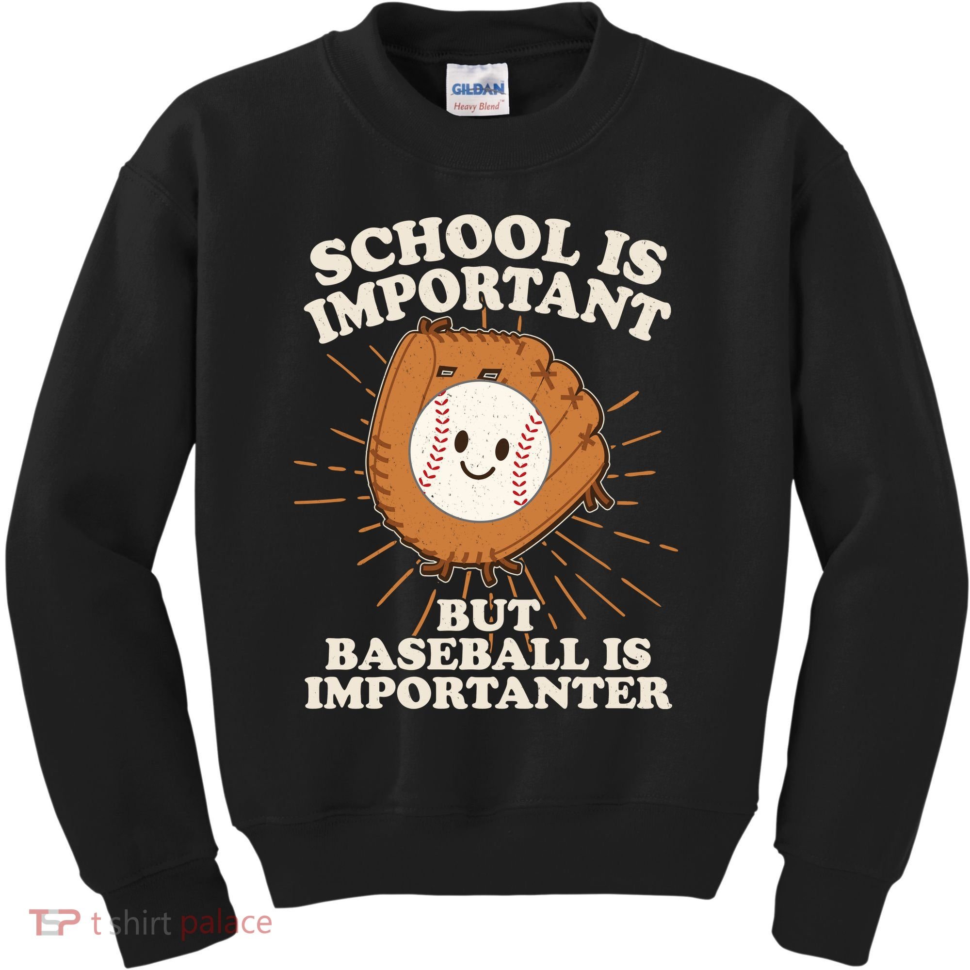 Funny Cute School Is Important But Baseball Is Importanter Kids Sweatshirt