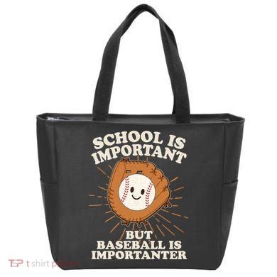 Funny Cute School Is Important But Baseball Is Importanter Tote Bag