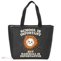 Funny Cute School Is Important But Baseball Is Importanter Tote Bag thumb 0
