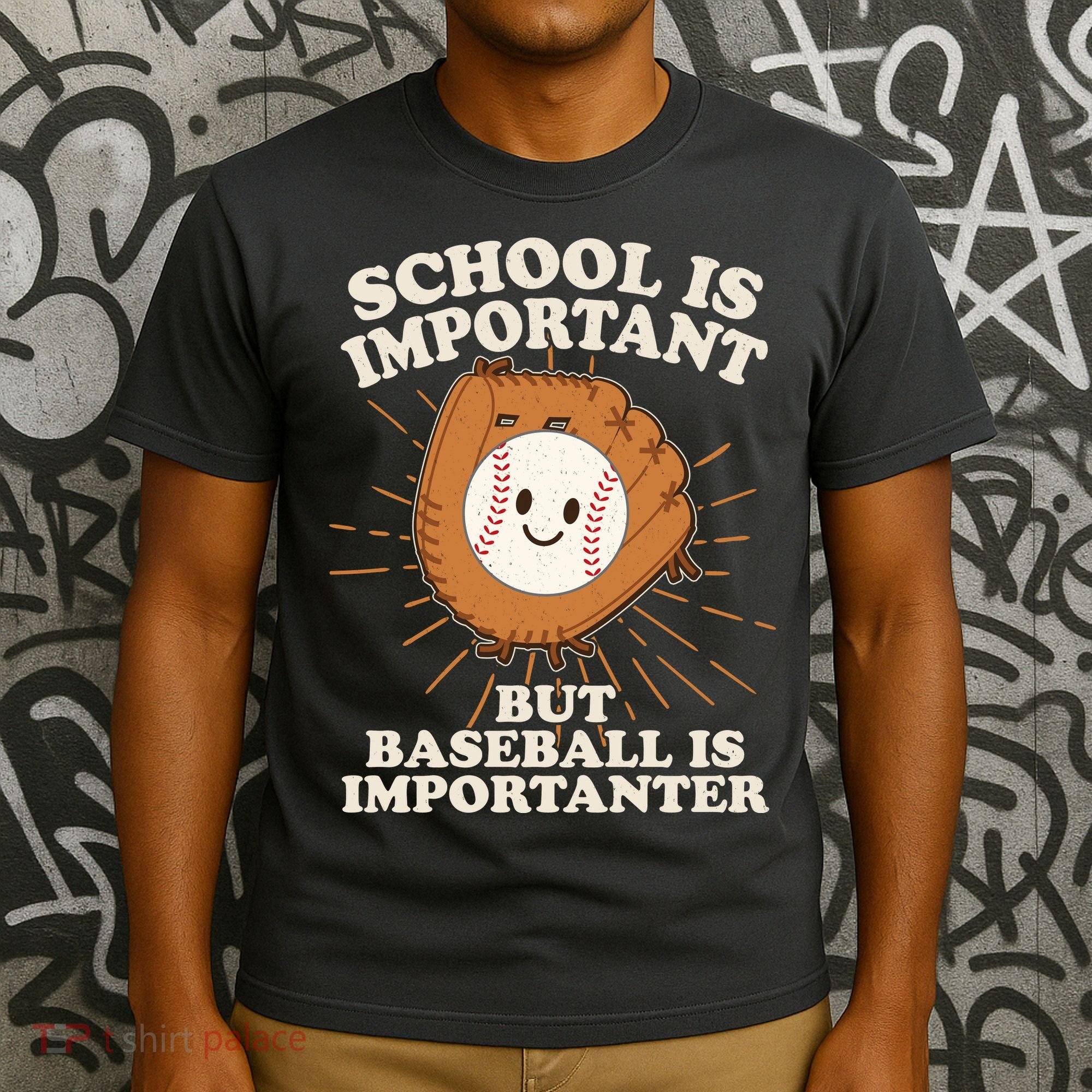 Funny Cute School Is Important But Baseball Is Importanter T-Shirt