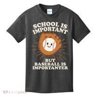 Funny Cute School Is Important But Baseball Is Importanter Kids T-Shirt thumb 0