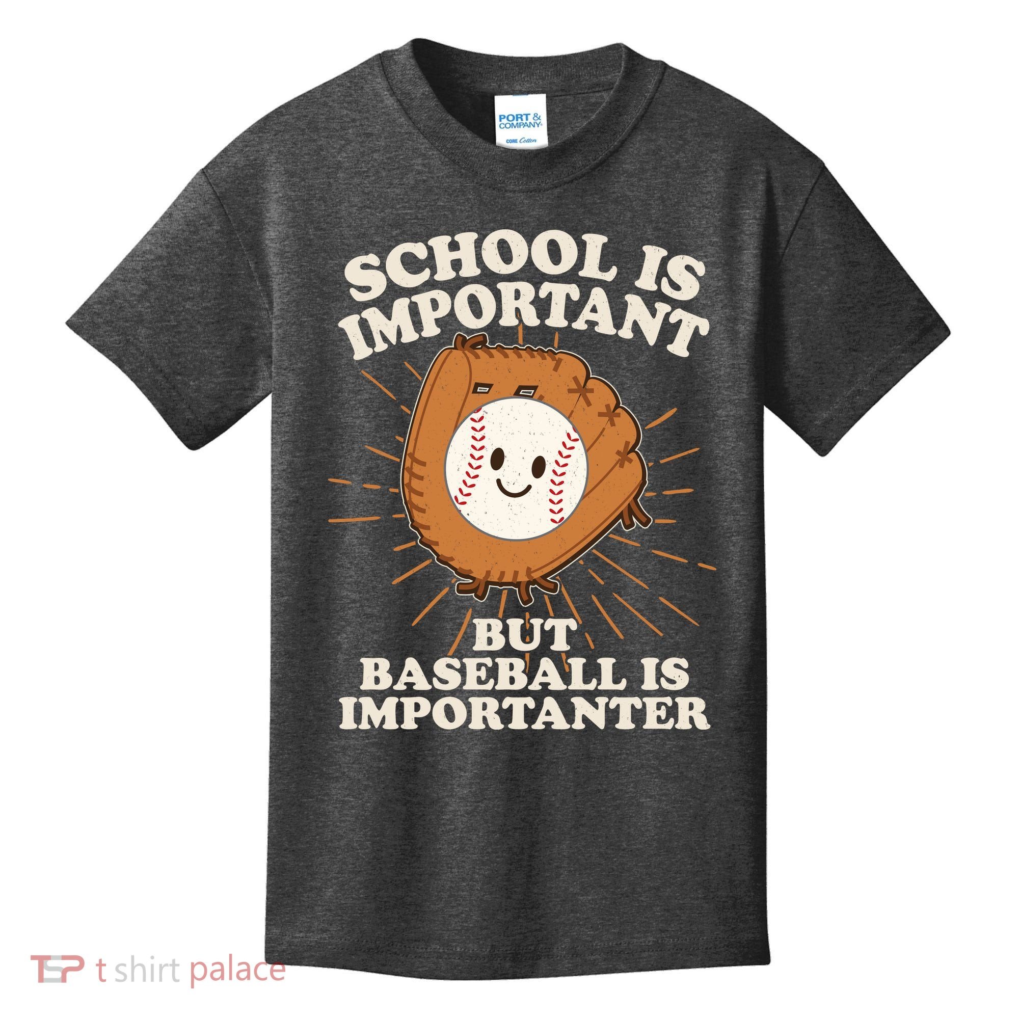 Funny Cute School Is Important But Baseball Is Importanter Kids T-Shirt