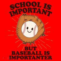 Funny Cute School Is Important But Baseball Is Importanter Santa Hat thumb 1