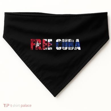 Free Cuba Sos Cuba Patriotic Cuban First USA-Made Doggie Bandana