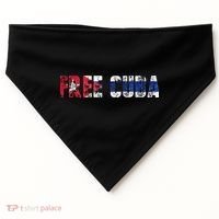 Free Cuba Sos Cuba Patriotic Cuban First USA-Made Doggie Bandana thumb 0