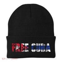 Free Cuba Sos Cuba Patriotic Cuban First Beanie thumb 0