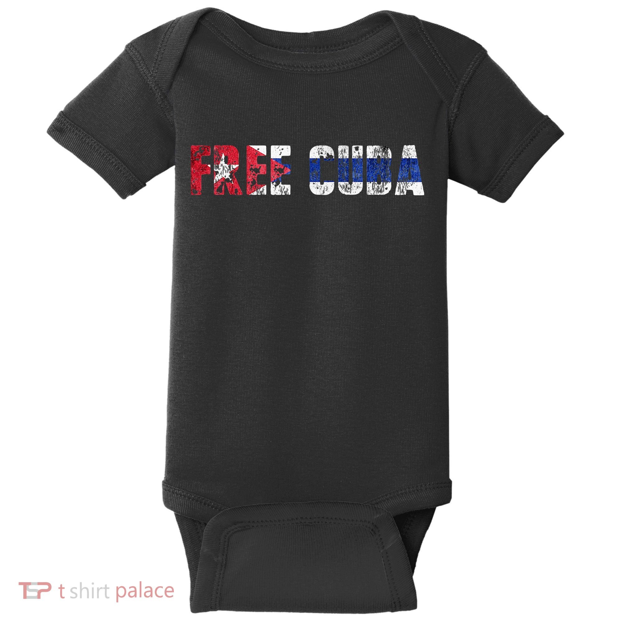 Free Cuba Sos Cuba Patriotic Cuban First Baby Bodysuit