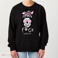 FCK Cancer Skeleton Skull Pink Women's Sweatshirt thumb 0