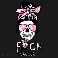FCK Cancer Skeleton Skull Pink USA-Made Doggie Bandana thumb 2