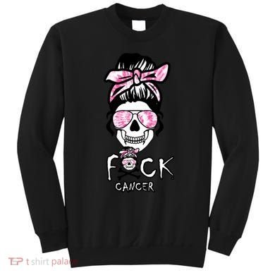 FCK Cancer Skeleton Skull Pink Sweatshirt