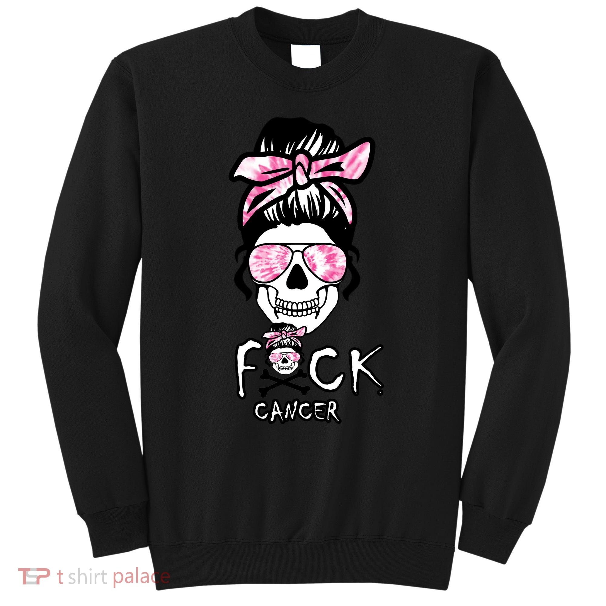 FCK Cancer Skeleton Skull Pink Sweatshirt