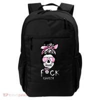 FCK Cancer Skeleton Skull Pink Backpack thumb 0