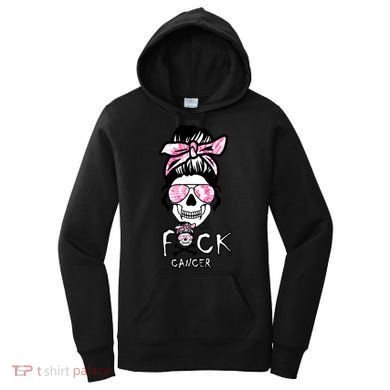 FCK Cancer Skeleton Skull Pink Women's Hoodie