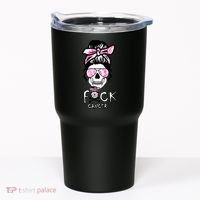 FCK Cancer Skeleton Skull Pink Tumbler thumb 0
