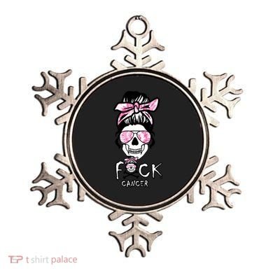 FCK Cancer Skeleton Skull Pink Ornament