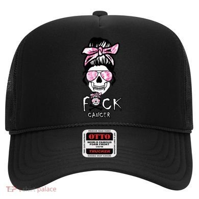 FCK Cancer Skeleton Skull Pink Hat