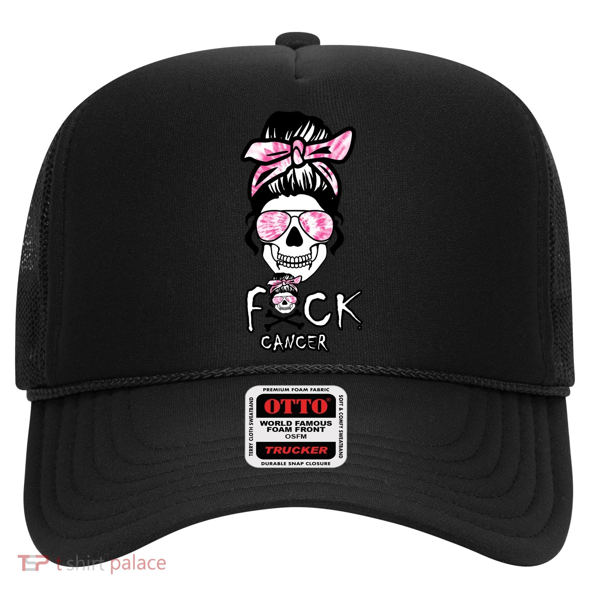 FCK Cancer Skeleton Skull Pink Hat