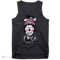 FCK Cancer Skeleton Skull Pink Tank Top thumb 0