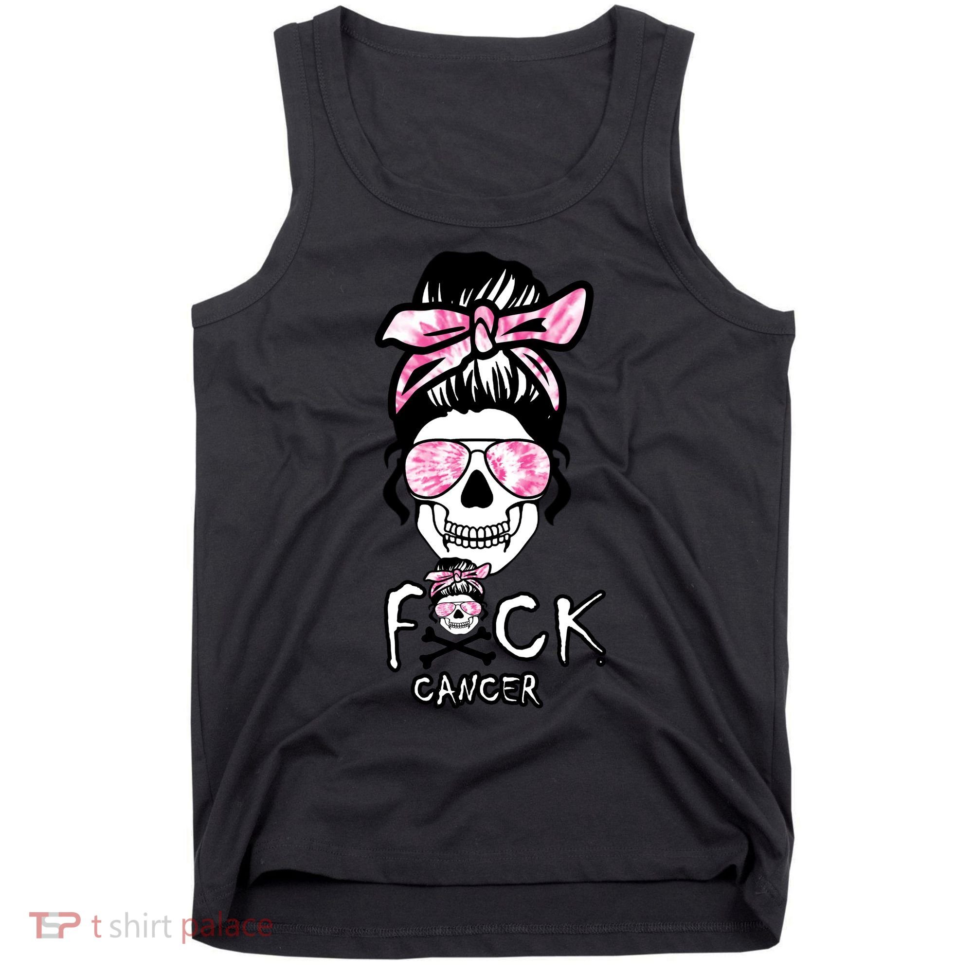 FCK Cancer Skeleton Skull Pink Tank Top