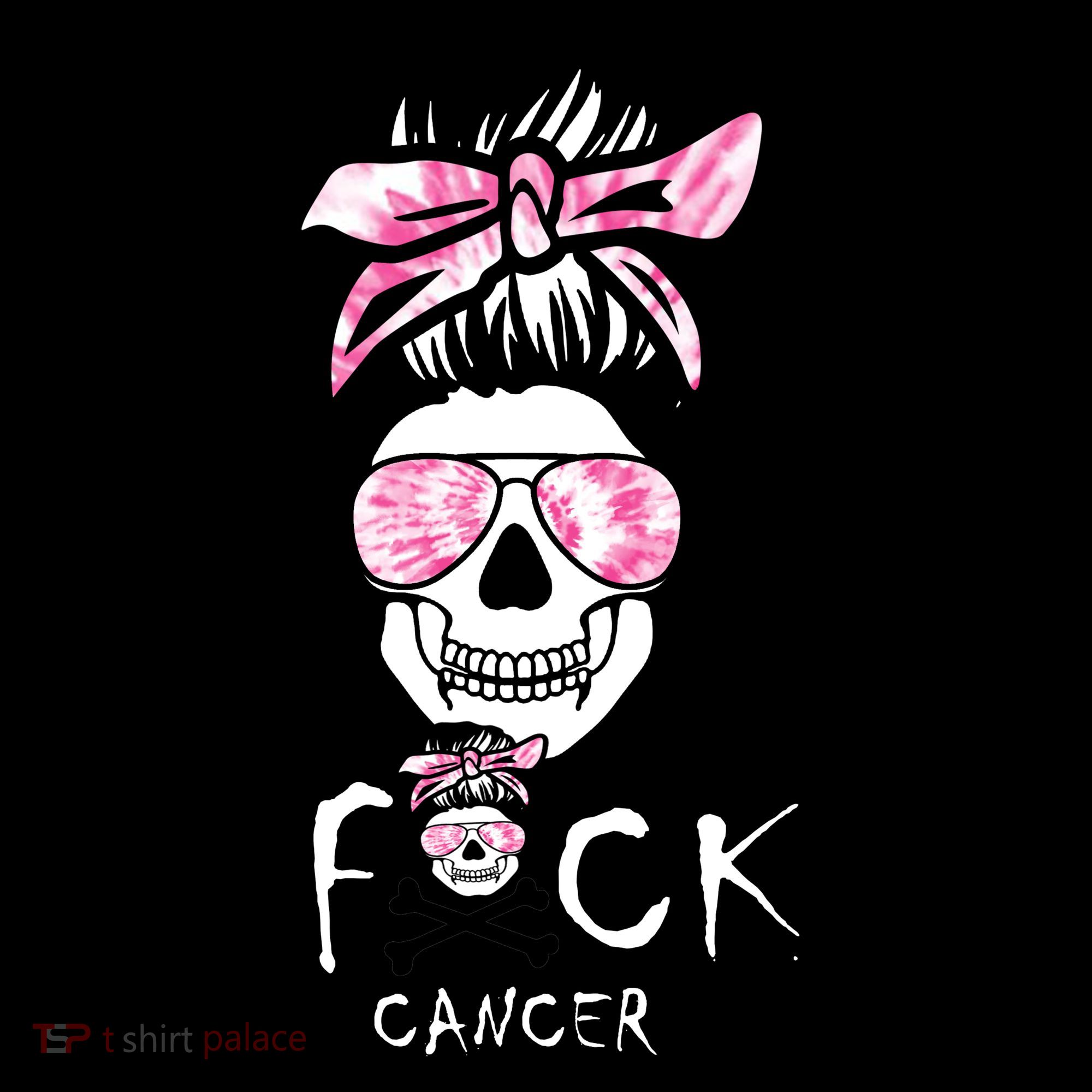 FCK Cancer Skeleton Skull Pink Tank Top