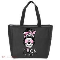 FCK Cancer Skeleton Skull Pink Tote Bag thumb 0