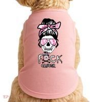FCK Cancer Skeleton Skull Pink Doggie Tank thumb 0