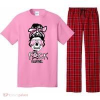 FCK Cancer Skeleton Skull Pink Pajama Set thumb 0