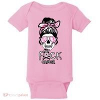 FCK Cancer Skeleton Skull Pink Baby Bodysuit thumb 0