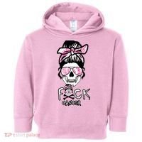 FCK Cancer Skeleton Skull Pink Toddler Hoodie thumb 0