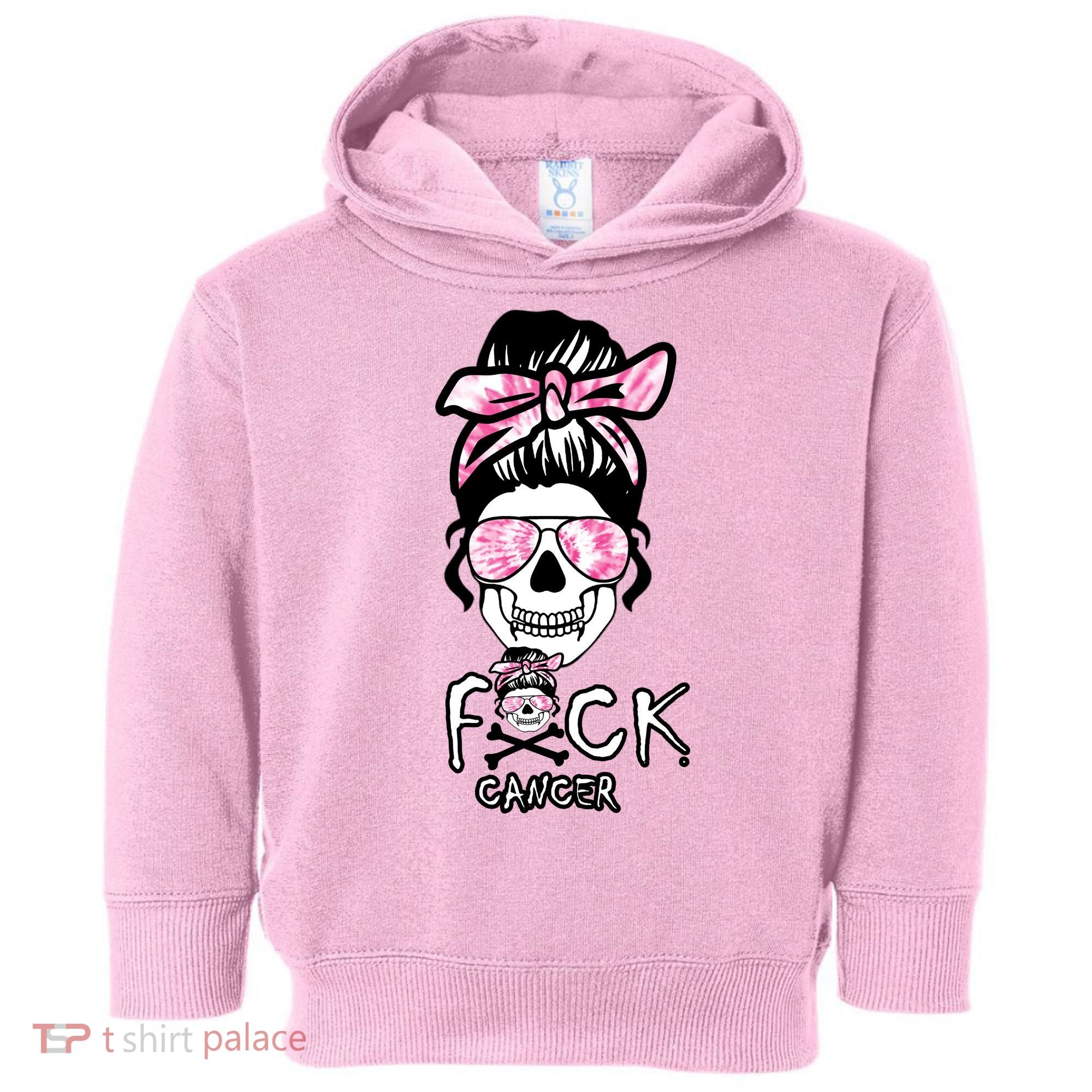 FCK Cancer Skeleton Skull Pink Toddler Hoodie
