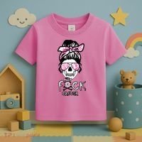 FCK Cancer Skeleton Skull Pink Toddler T-Shirt thumb 3
