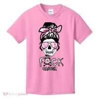 FCK Cancer Skeleton Skull Pink Kids T-Shirt thumb 0