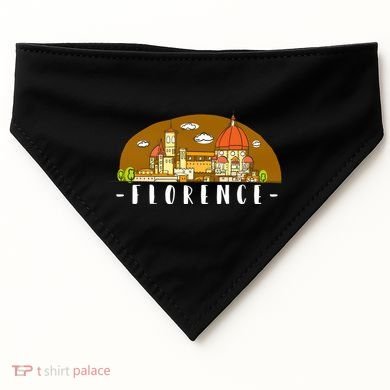 Florence Cartoon Style Illustration USA-Made Doggie Bandana