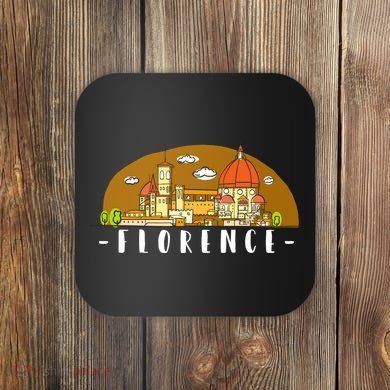 Florence Cartoon Style Illustration Coaster