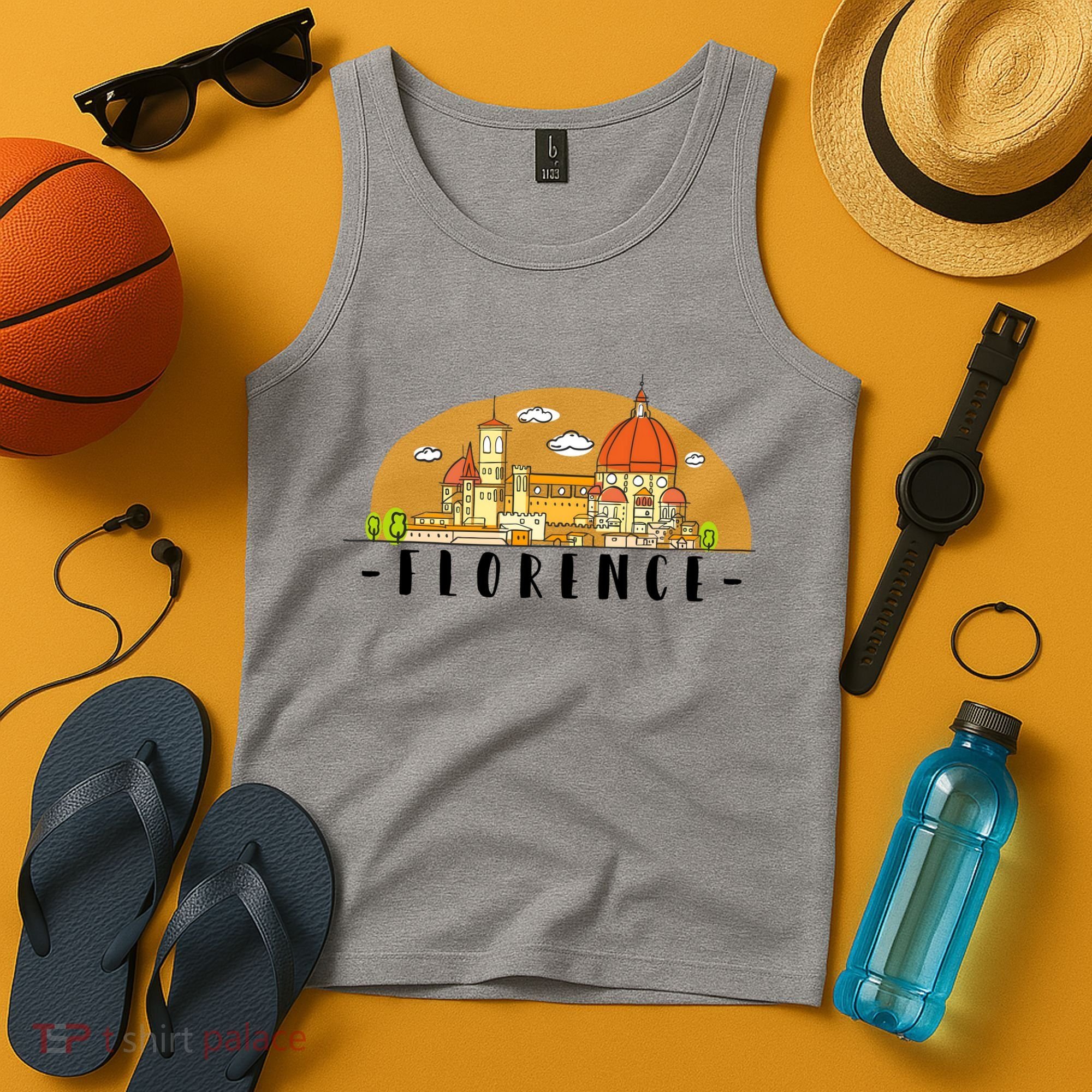 Florence Cartoon Style Illustration Tank Top