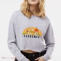 Florence Cartoon Style Illustration Cropped Pullover Crew thumb 2