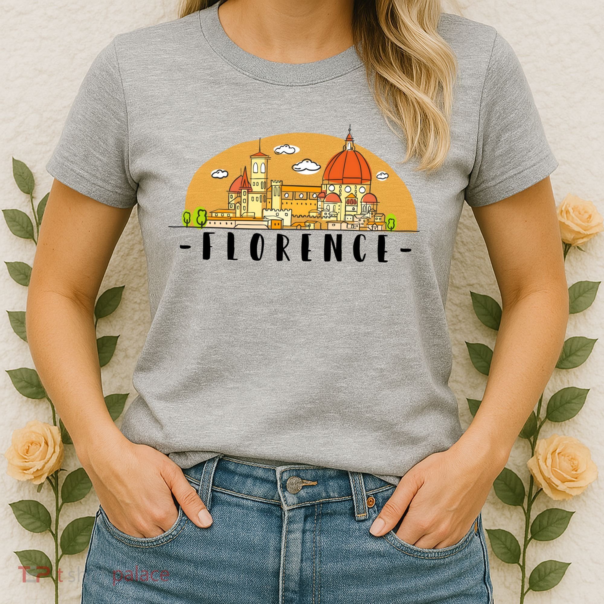 Florence Cartoon Style Illustration Women's T-Shirt
