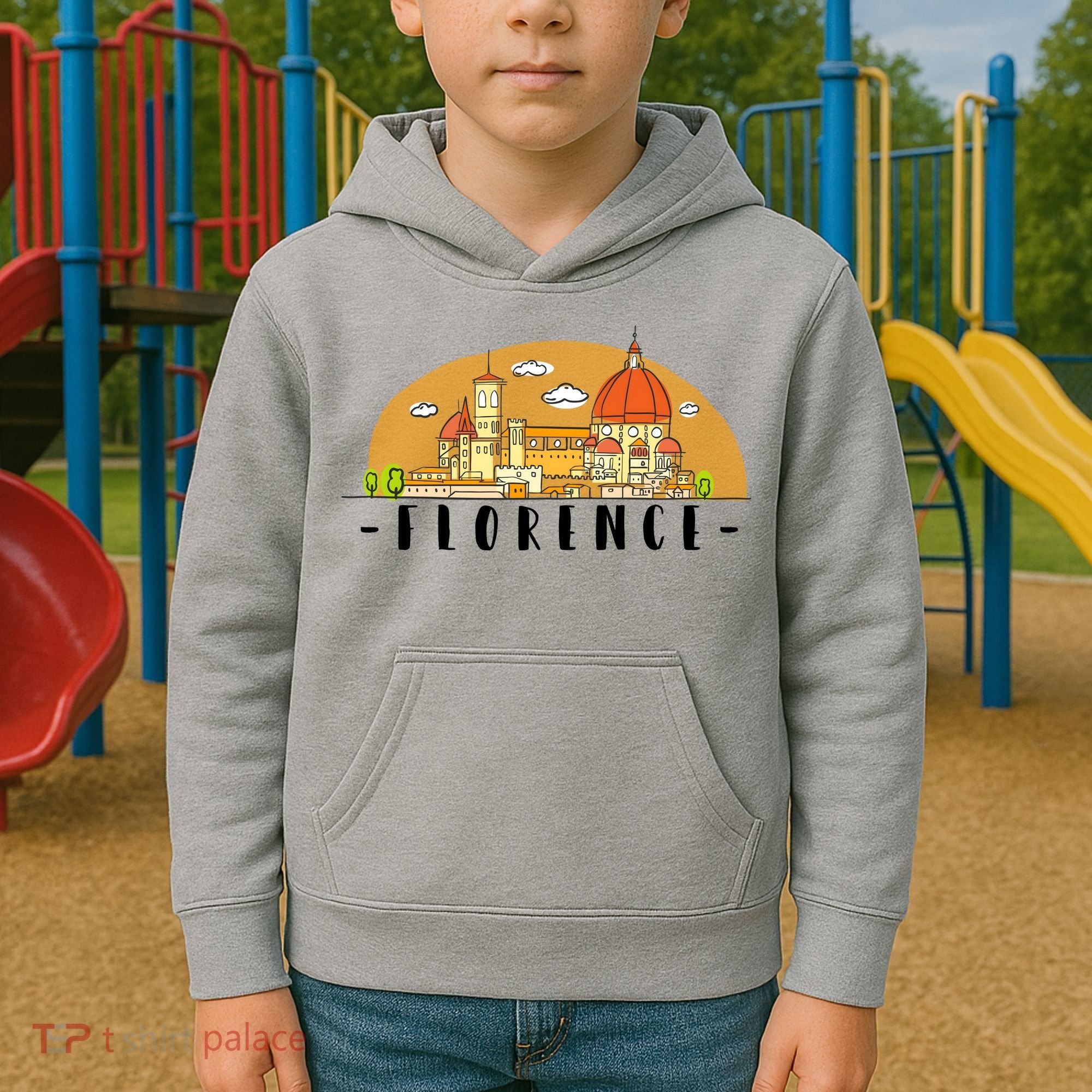 Florence Cartoon Style Illustration Kids Hoodie