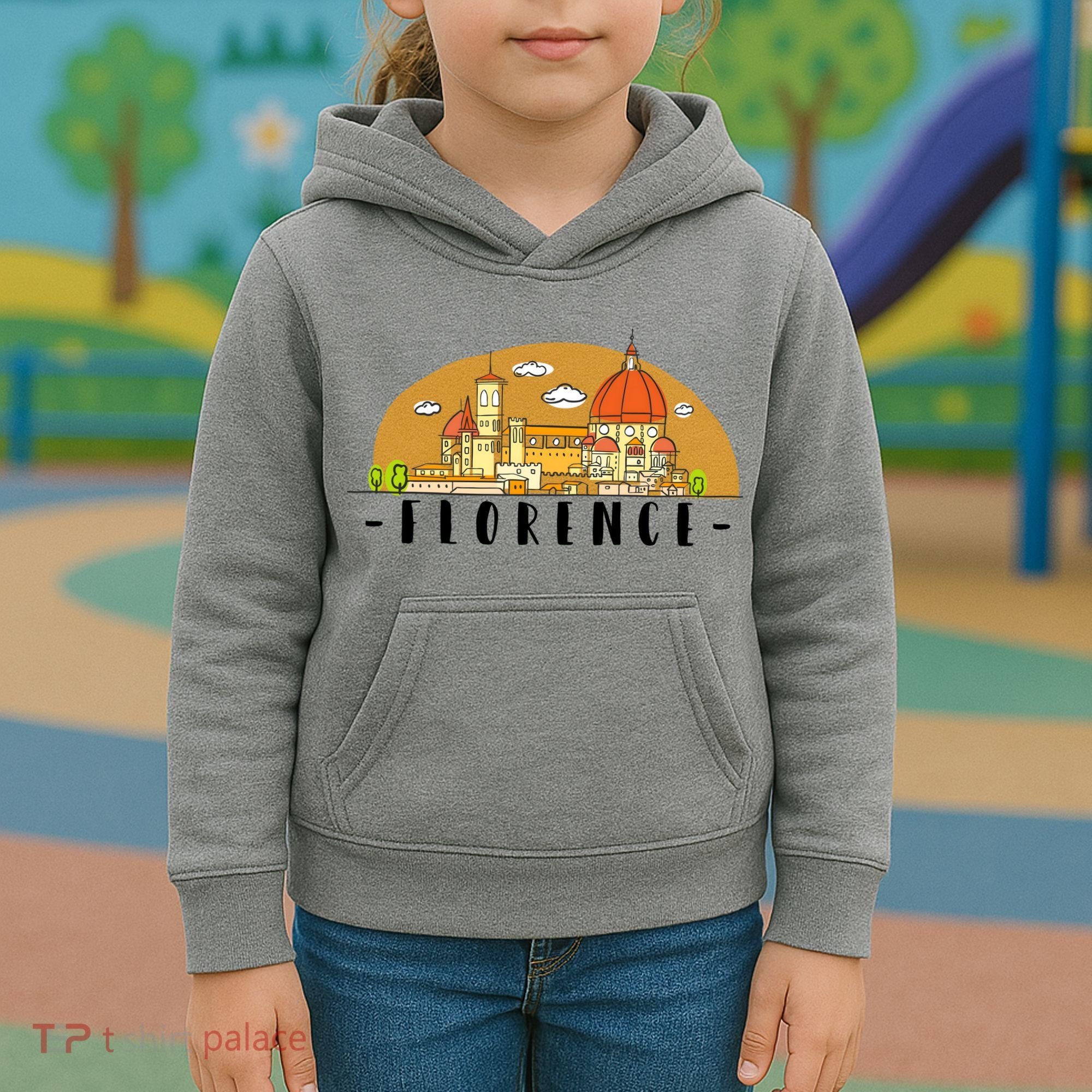 Florence Cartoon Style Illustration Kids Hoodie