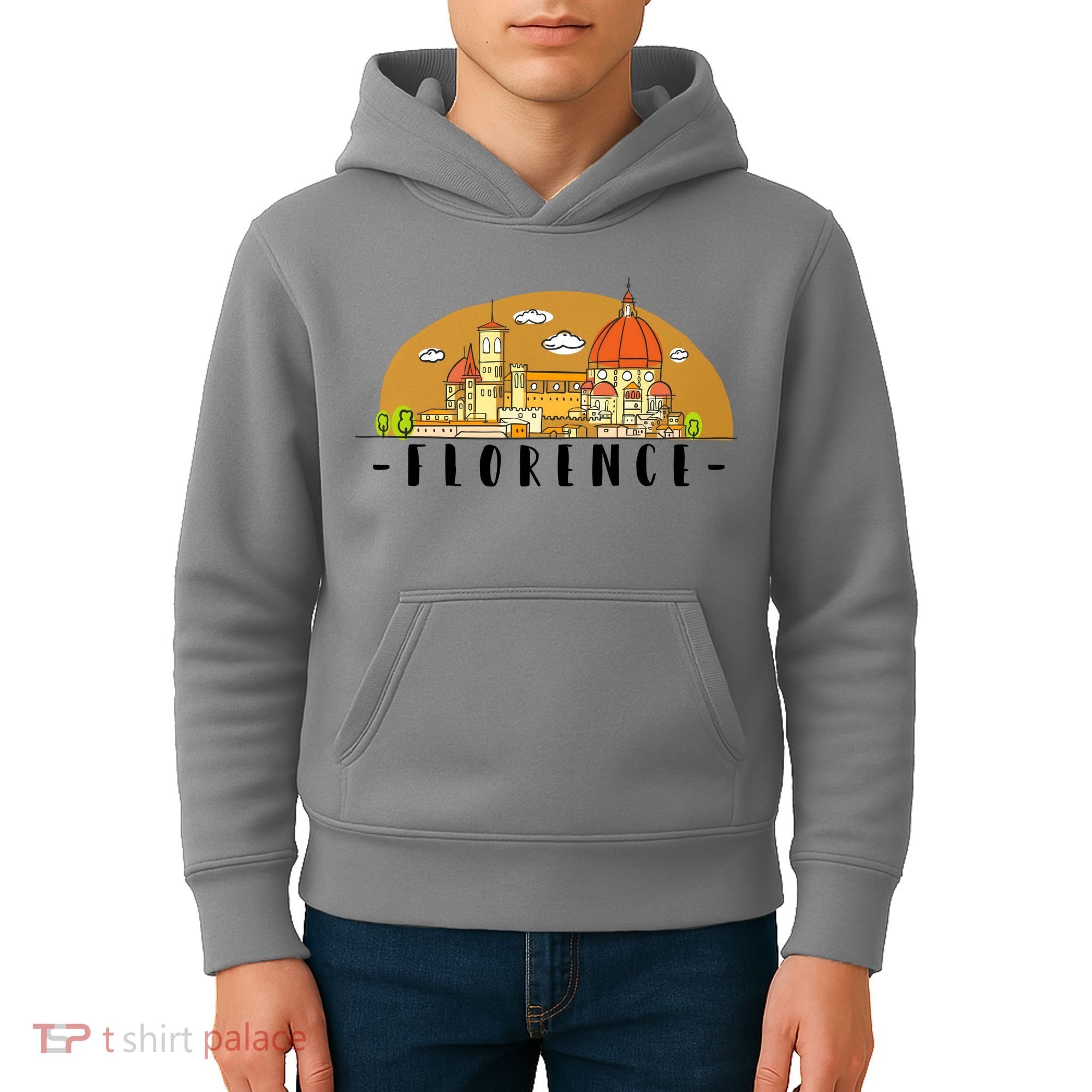 Florence Cartoon Style Illustration Kids Hoodie
