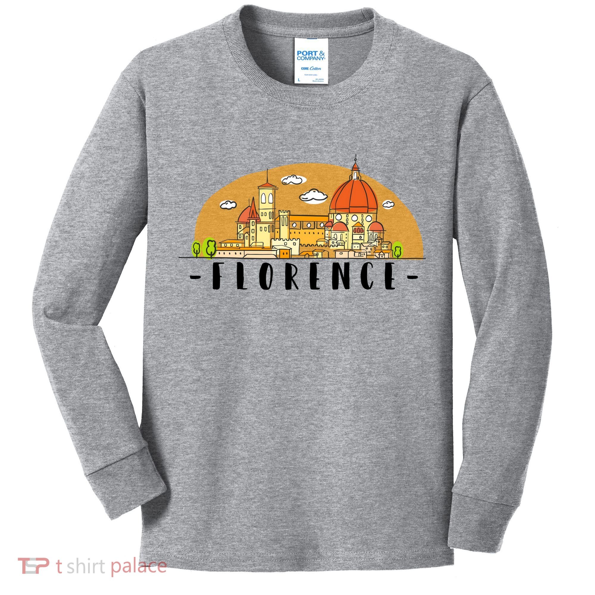 Florence Cartoon Style Illustration Kids Long Sleeve Shirt