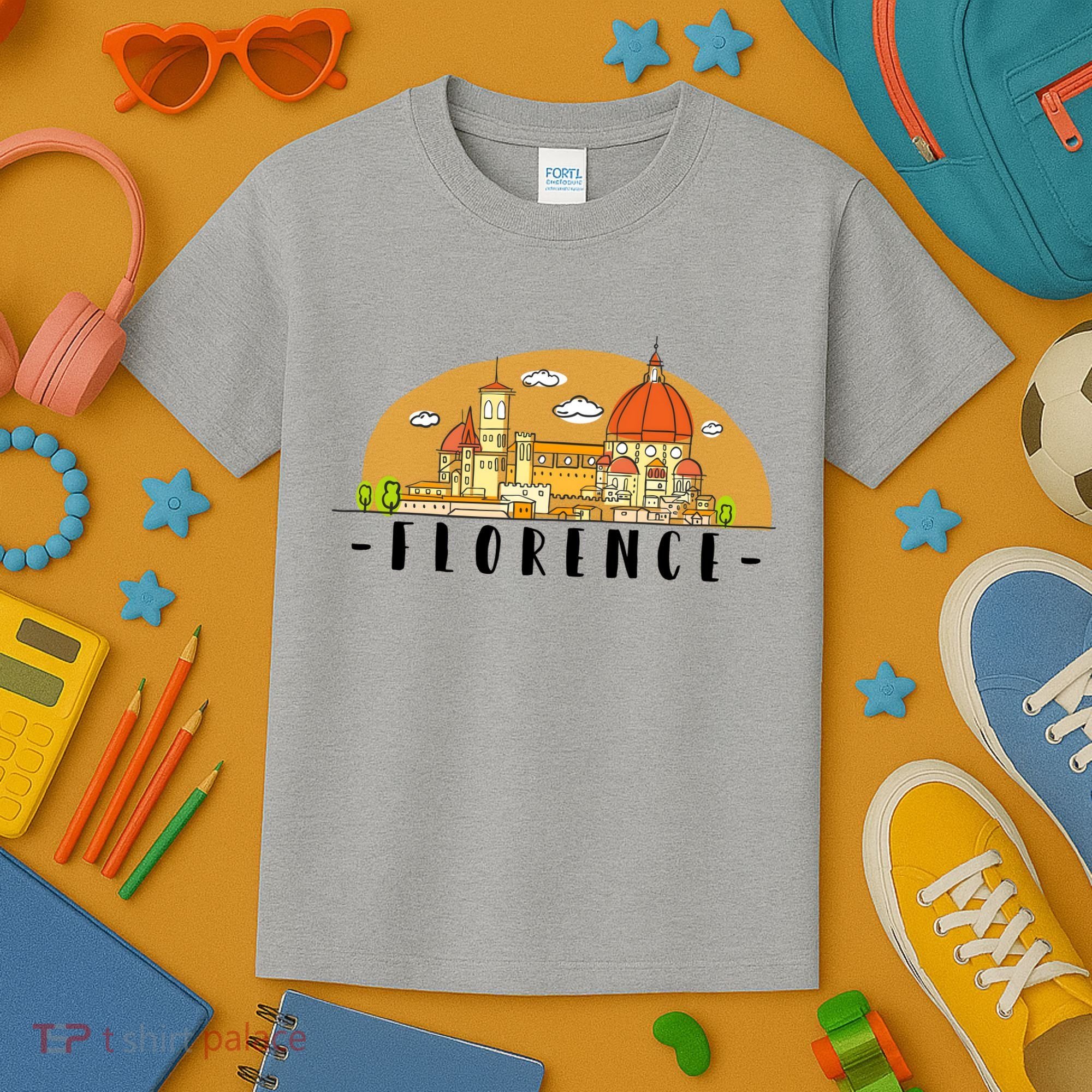Florence Cartoon Style Illustration Kids T-Shirt