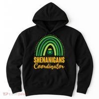 Funny Cute Shenanigans Coordinator Lucky Green Rainbow Pot Of Gold Hoodie thumb 0