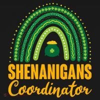 Funny Cute Shenanigans Coordinator Lucky Green Rainbow Pot Of Gold Hoodie thumb 2
