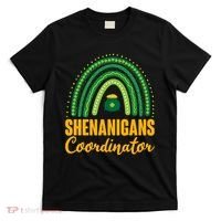 Funny Cute Shenanigans Coordinator Lucky Green Rainbow Pot Of Gold T-Shirt thumb 0